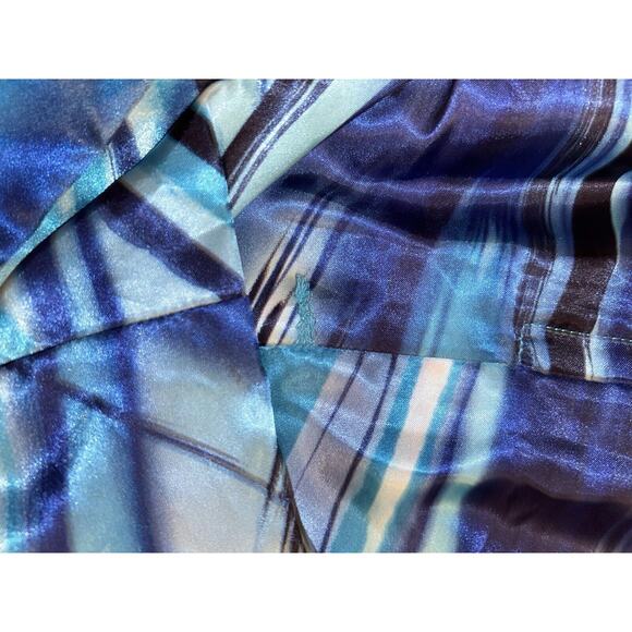 Jessica McClintok Gunne Sax 5 LBD Blue Strapless Satin Fit Flare Dress Blue Bow‎ - Picture 13 of 13